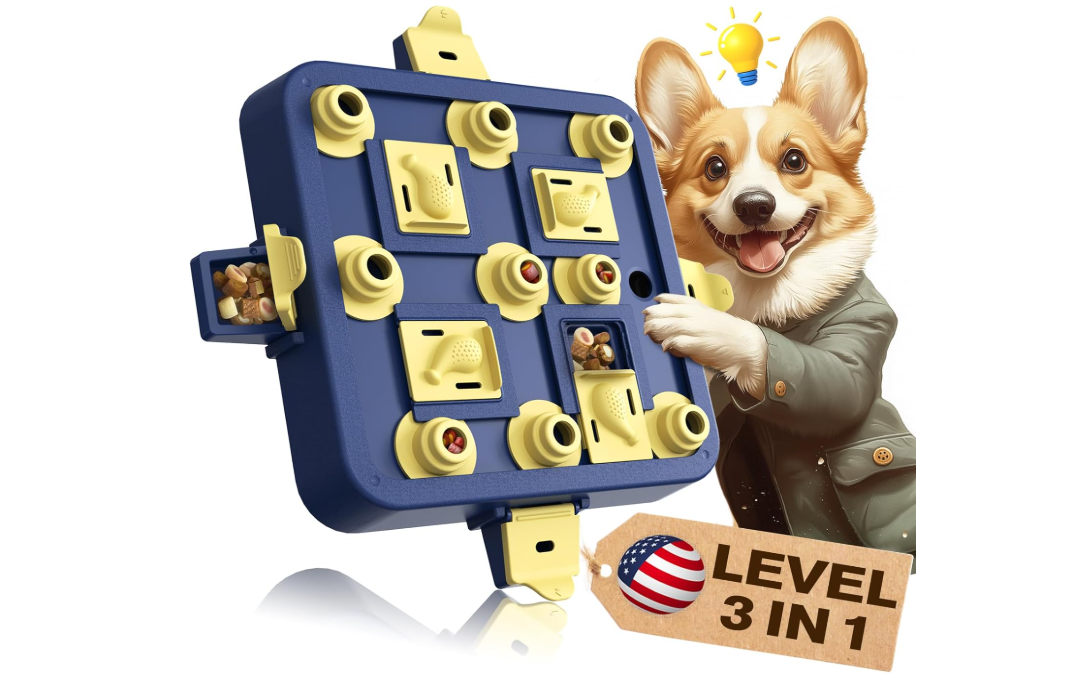 KADTC Dog Chess Puzzle Toy Level 3 in 1 Brain Stimulation Mentally Stimulating Cognitive Food Toys Boredom Buster Best Treat Puzzles Puppy Interactive Mind Smart Game For Small/Medium/Large