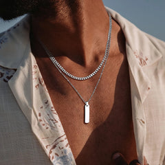 Men’s Vertical Bar Cuban Necklace