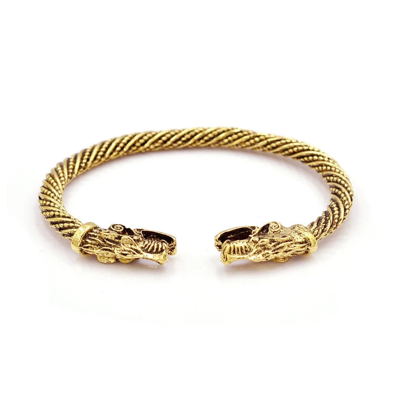 Men’s Double Wolf Head Bracelet