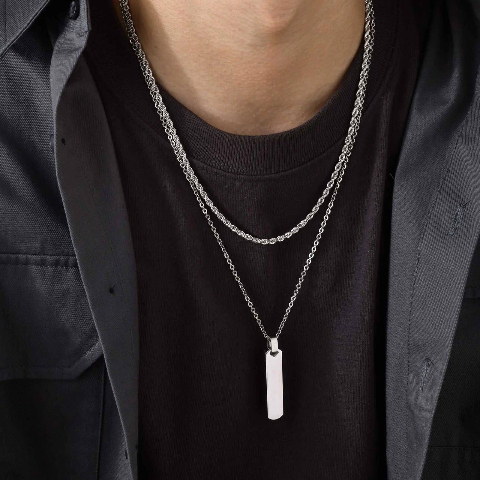 Men’s Vertical Bar Cuban Necklace