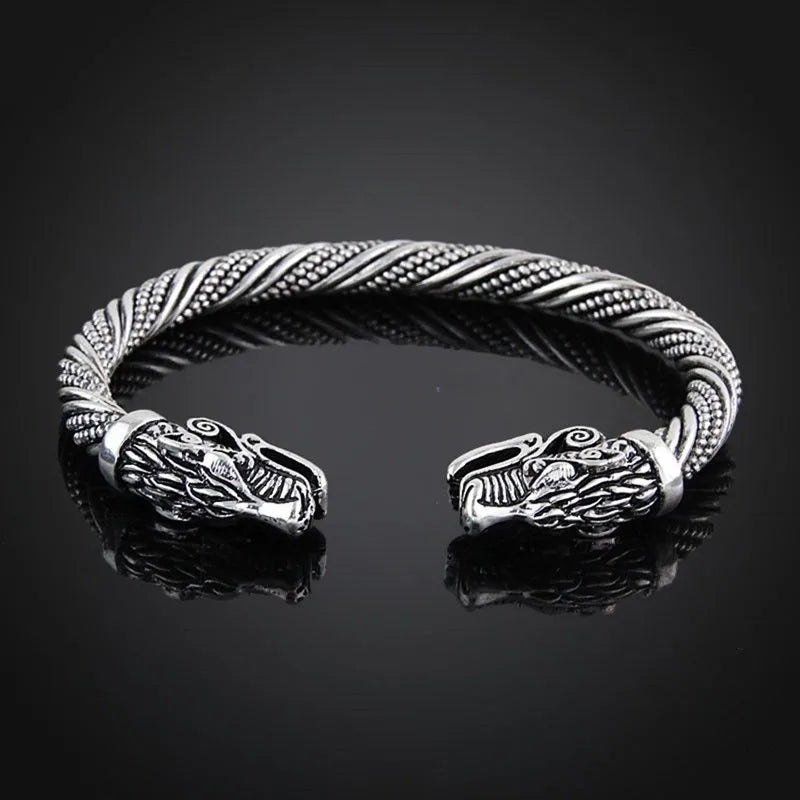 Men’s Double Wolf Head Bracelet