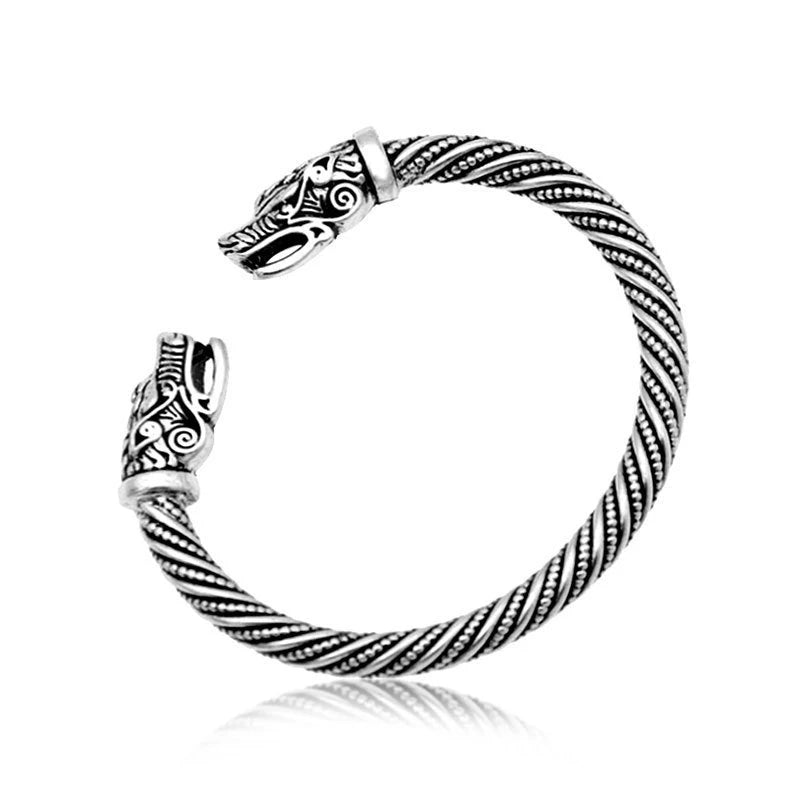 Men’s Double Wolf Head Bracelet