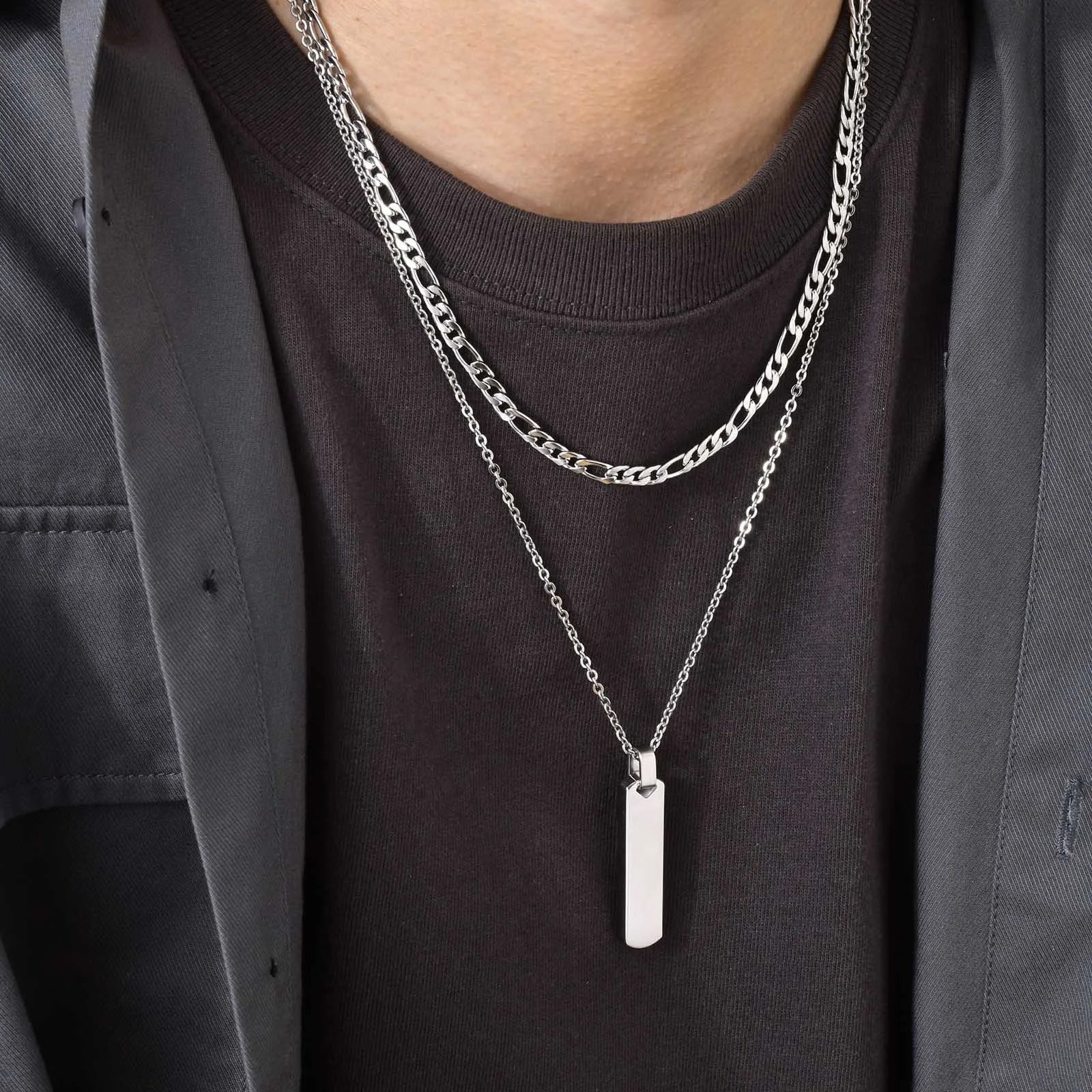 Men’s Vertical Bar Cuban Necklace