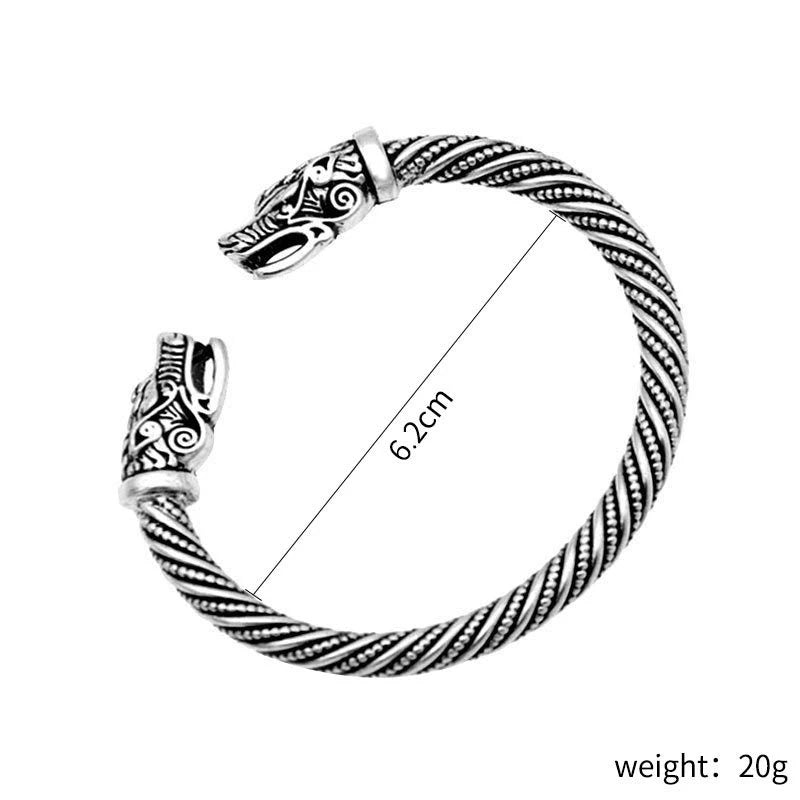 Men’s Double Wolf Head Bracelet