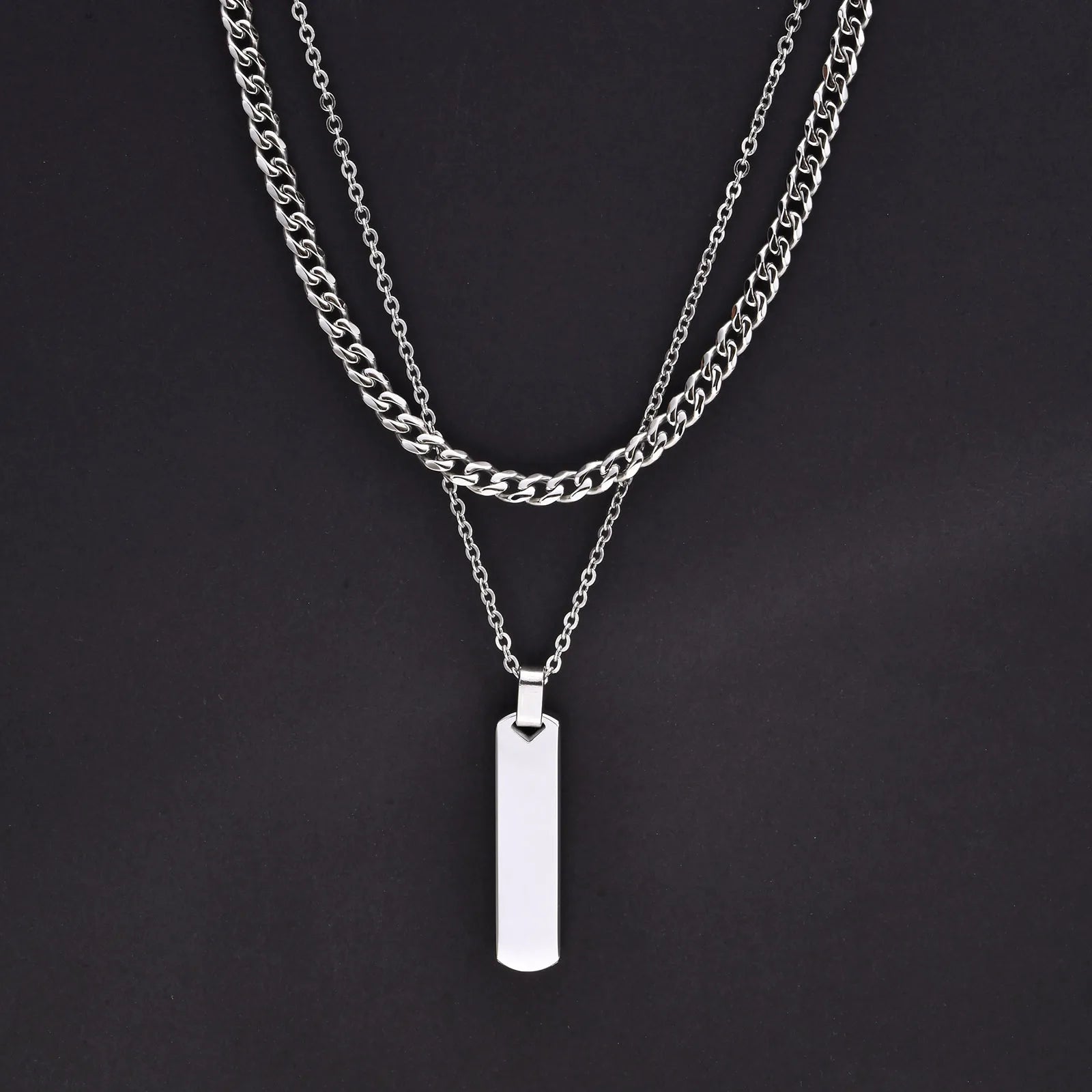Men’s Vertical Bar Cuban Necklace