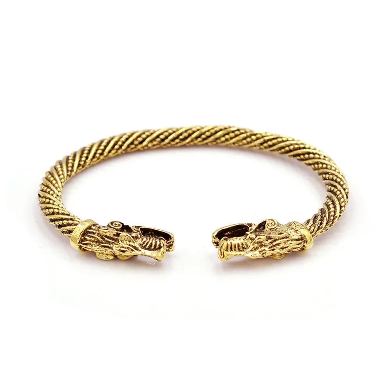 Men’s Double Wolf Head Bracelet