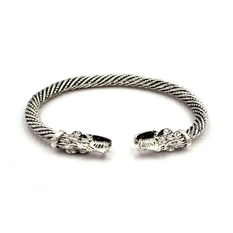 Men’s Double Wolf Head Bracelet