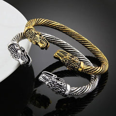 Men’s Double Wolf Head Bracelet