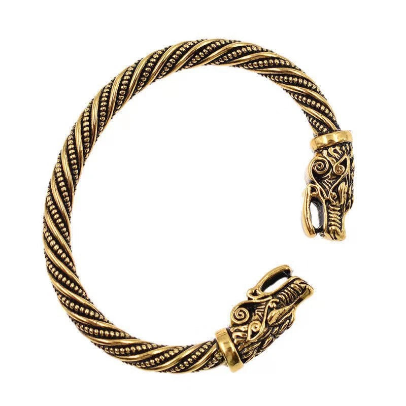 Men’s Double Wolf Head Bracelet