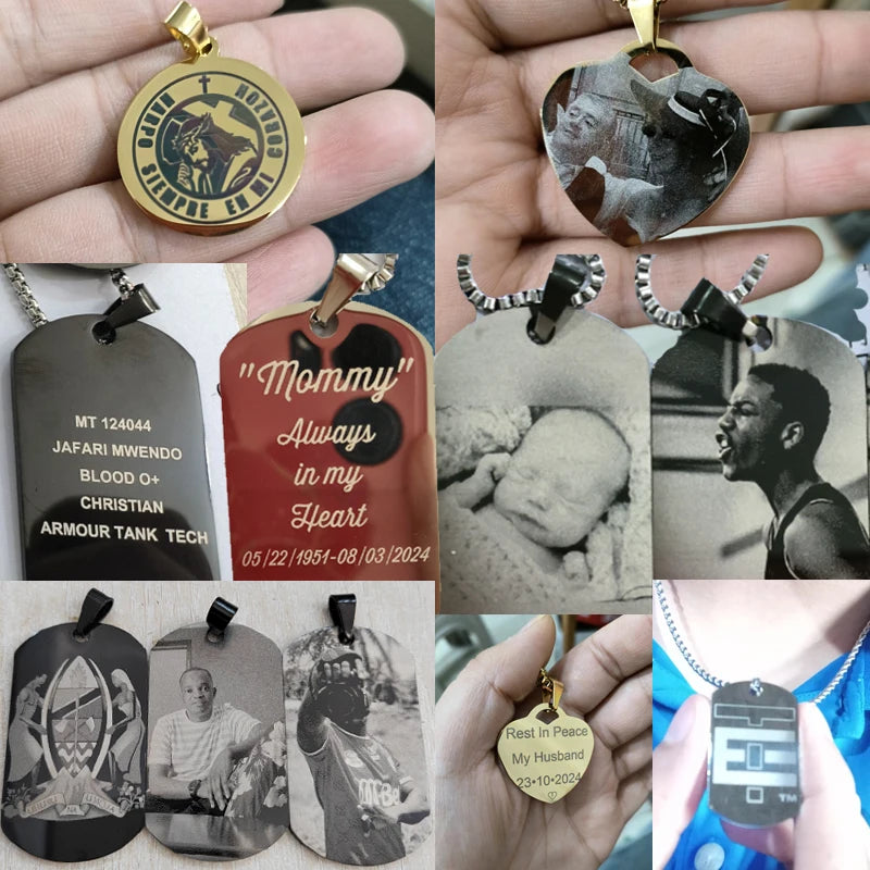 Personalized Engraved Photo Pendant Necklace