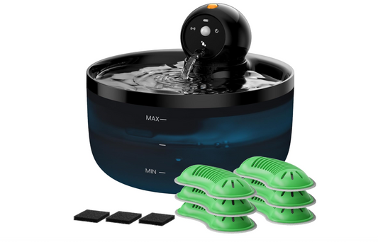 Wireless Cat Water Fountain Cordless: Battery Operated Pet Water Fountain - Drinking Fountains for Cats with Motion Sensor - Rechargeable Pet Dispenser with 6 Filters + 3 Foam Filters