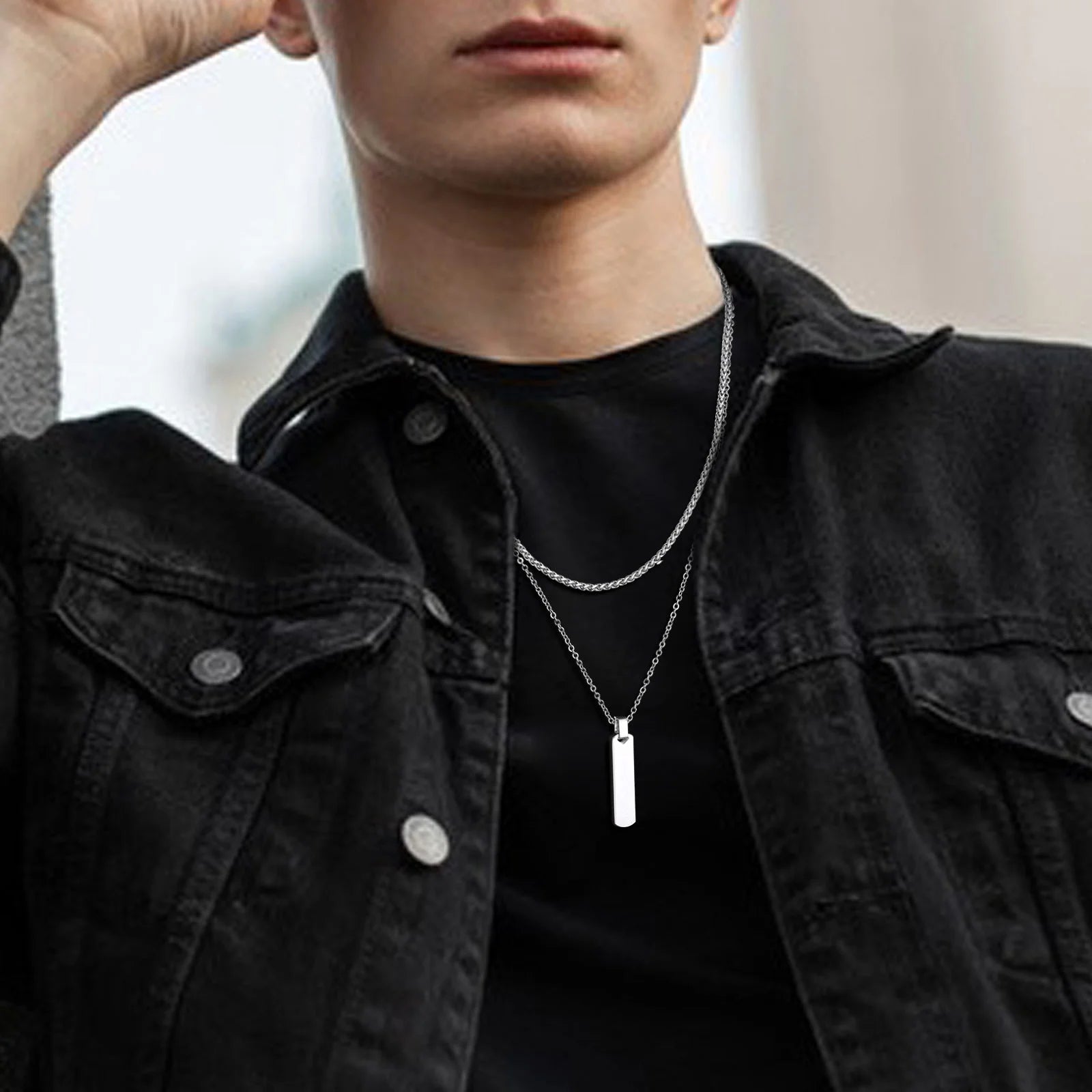 Men’s Vertical Bar Cuban Necklace