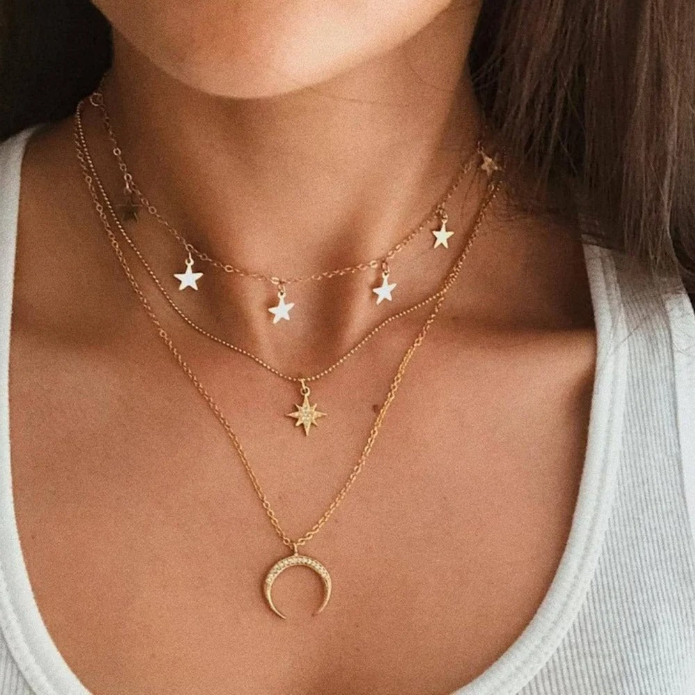 Women’s 3pcs Gold Pendant Necklace